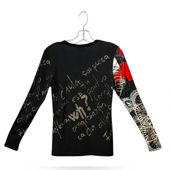 NWOT, Tricotto, Boho-Chic Patterned Sweater, Small, Black - Picture 6 of 7